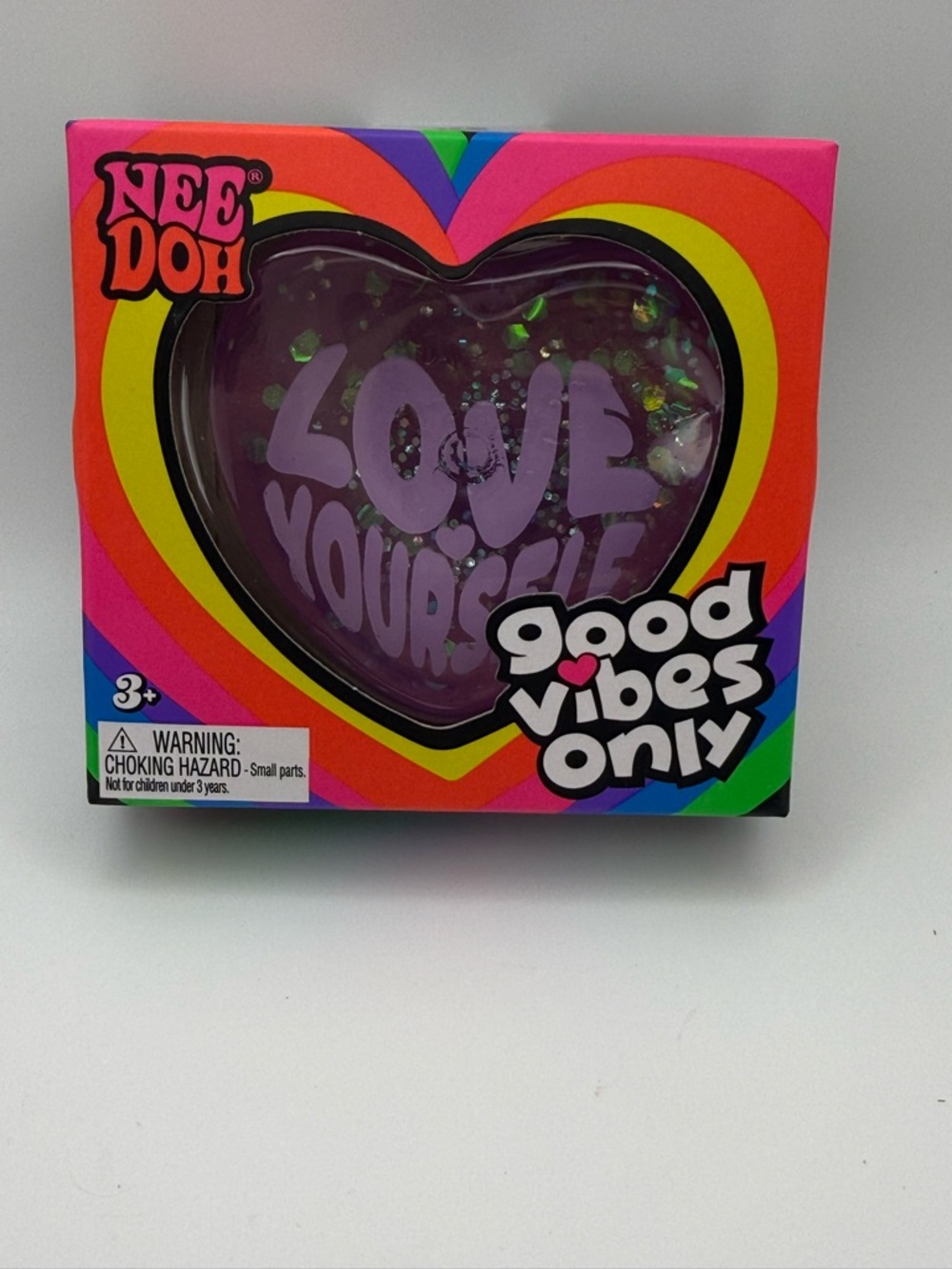 NeeDoh Purple Heart “Love Yourself” NEW AUTHENTIC Viral Good Vibes Only HTF